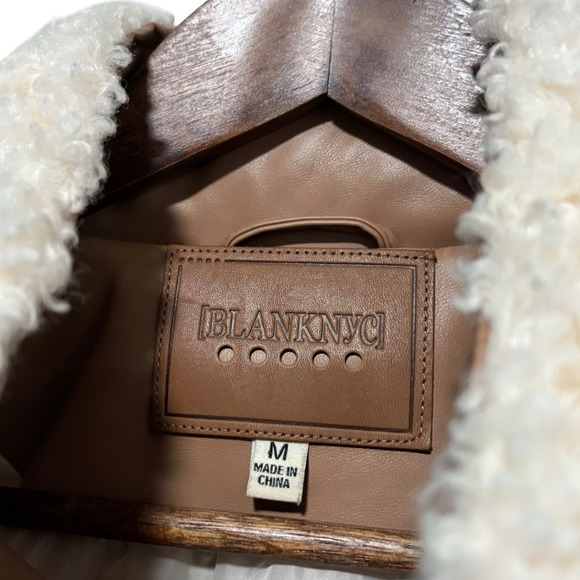 Blank NYC Cream Teddy Jacket with Brown Details - Picture 8 of 9